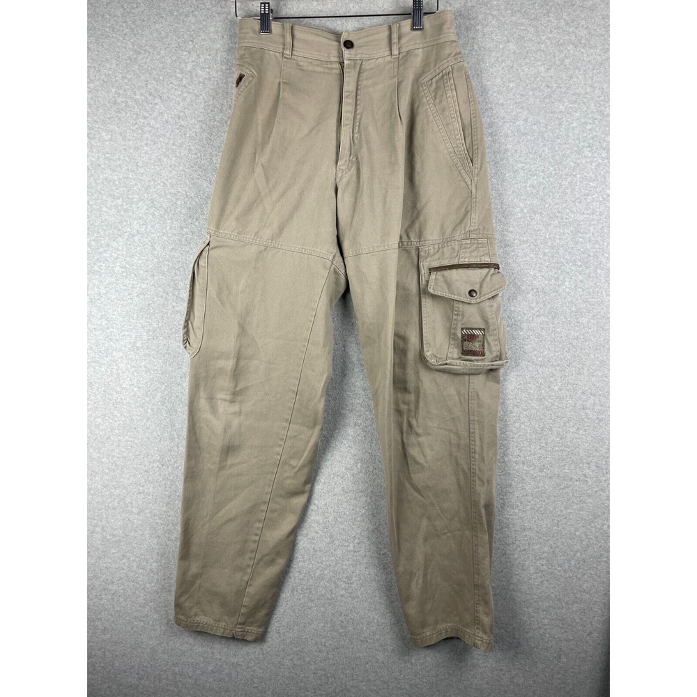 Vintage Bugle Boy Pants Mens 28 X 30 Beige Cargo Mountain Patrol Rescue Utility